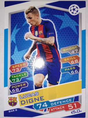 Lucas Digne FC Barcelona collectible card used