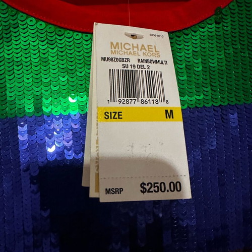Michael Kors Rainbow Sequin Dress Medium Size New with Tags