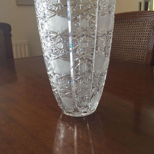Classic Bohemian Crystal Vase like new