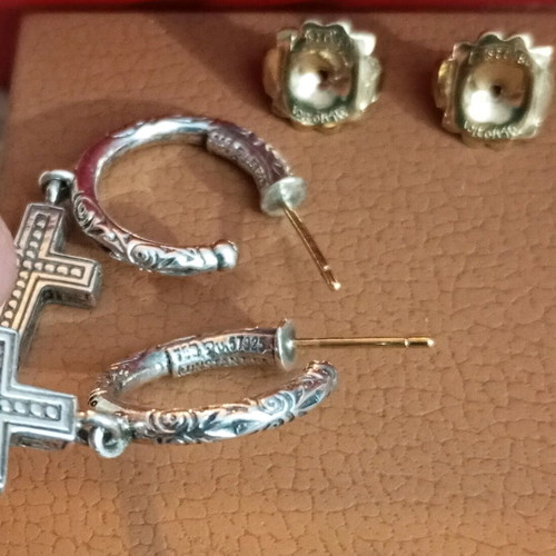 Asimohrysa Earrings 750 925 by Konstantino like new, gold post 3.5cm