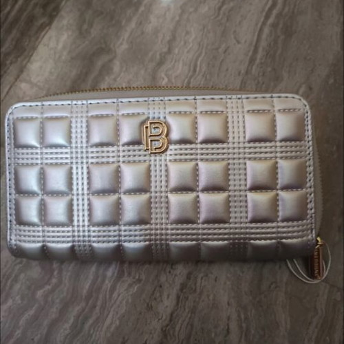 Bag to Bag wallet with coin and card compartments, silver