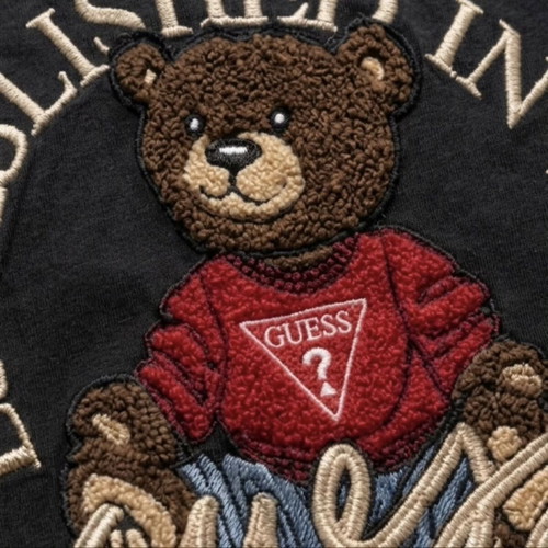 Guess Bear Graphic black T-shirt, organic cotton