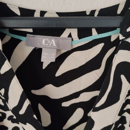 Boho animal print dress C&A like new, black and white with blue details