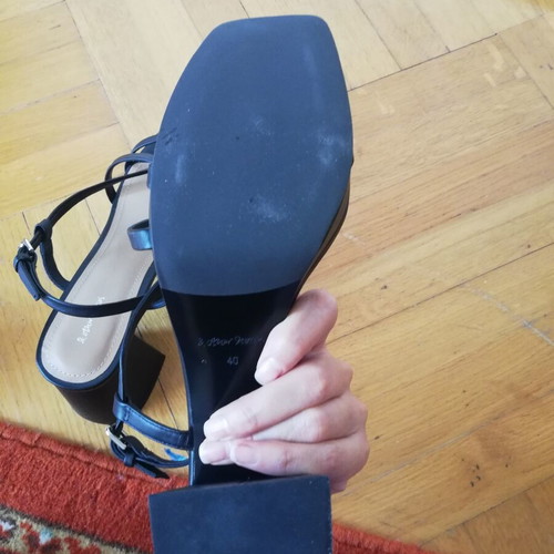 & Other Stories leather sandals with heel new, size 40-40.5, black