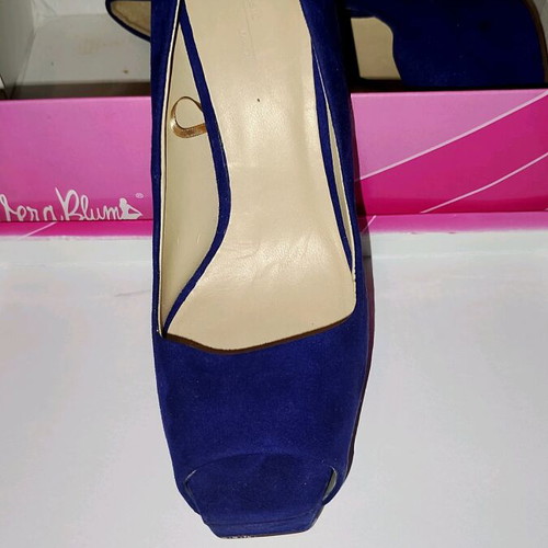 Zara Peep Toe Pumps Blue New Size 39