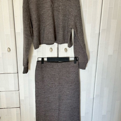 Zara skirt and blouse set like new, grey and beige