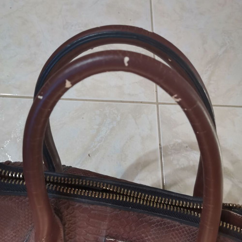 Women's handbag used, brown with beige interior