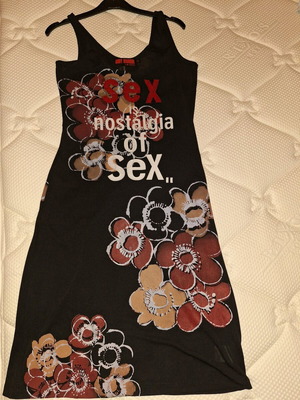 Andy Warhol Cultural sleeveless dress like new, black with embroidered flowers