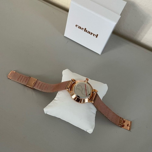 Cacharel women's watch new, beige pink, stainless steel