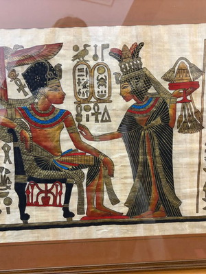 Papyrus in frame like new, illustrated