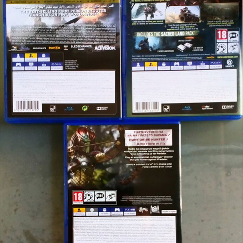 PS4 video games pack Call of Duty WWII, Ghost Recon, Predator like new