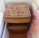 Antique bedside table with marble top