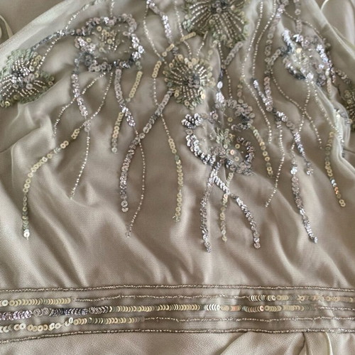 Lipsy Sage Green Embellished Ruffle Front Halter Maxi Dress new with tags