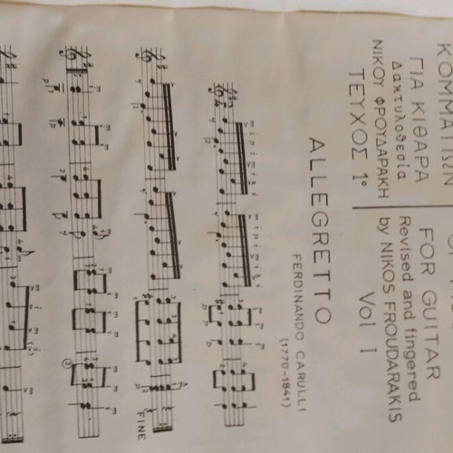 Music book collection of guitar pieces used