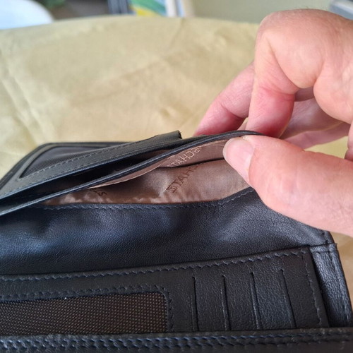 Bodenschatz leather wallet, black, genuine soft leather