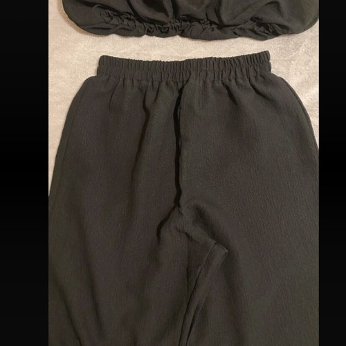 Top and wide-leg pants set black like new
