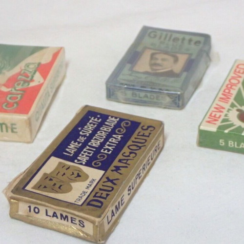 Vintage Safety Razor Blades Collection New Old Stock 4 Packs 1930s-1950s