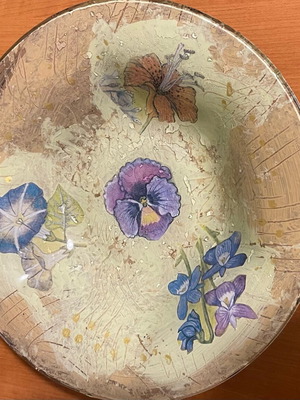 Handmade plate new with glass-like surface