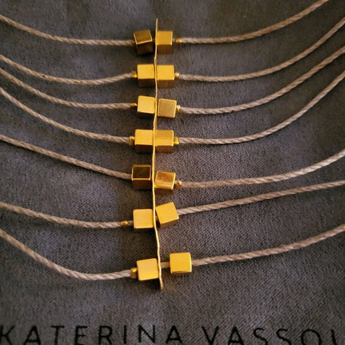 Katerina Vassou necklace like new, gray and gold