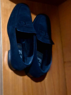 Amedeo Morelli moccasins new dark blue suede leather