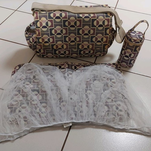 Mothercare stroller bag used with changing mat and insulated pouch