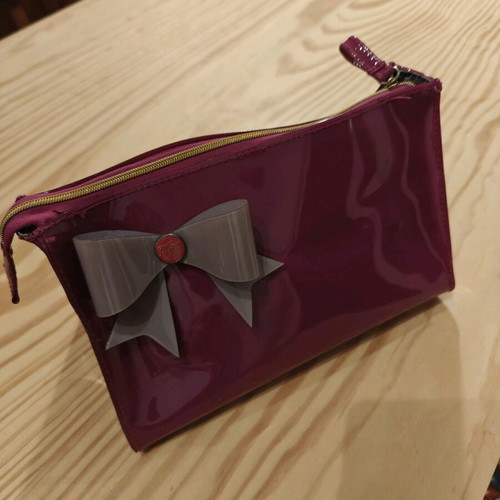 Ted Baker London cosmetic bag used, burgundy fuchsia