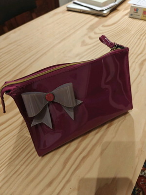 Ted Baker London cosmetic bag used, burgundy fuchsia