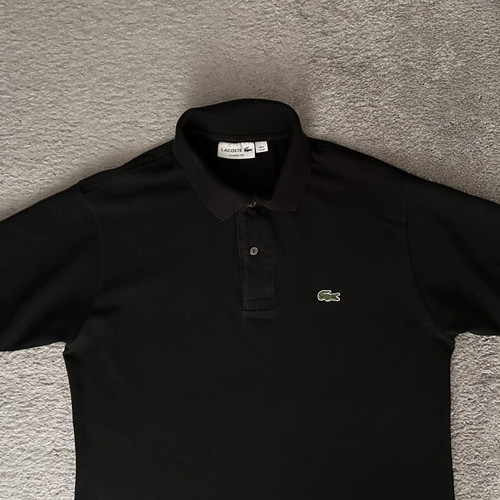 Lacoste cotton polo shirt black size M