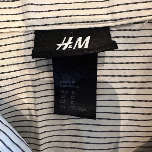 H and M striped women's shirt used, size M
