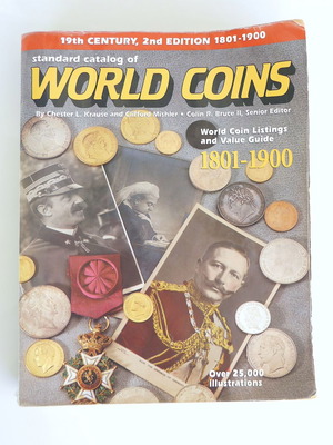 World Coins used, world coin catalog 1801-1900