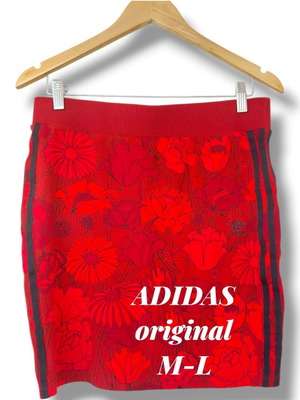 Adidas Originals floral mini skirt red M-L like new