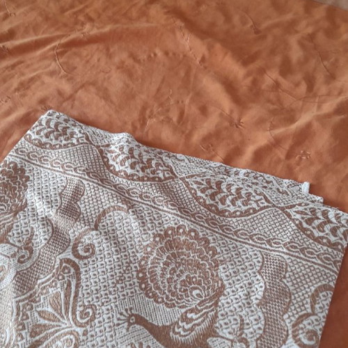 Summer woven blanket semi-double used brown with white