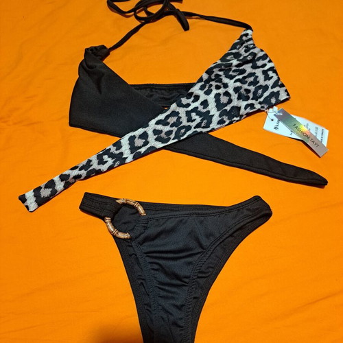 Bikini black leopard print size XS/S new