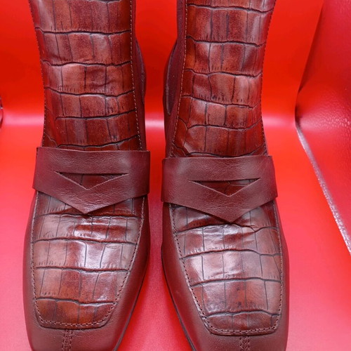 Hispanitas ankle boots like new, size 37, 6 cm heel, brown-bordeaux
