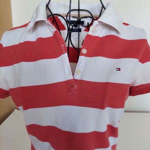 Tommy Hilfiger women's polo shirt striped, like new, medium