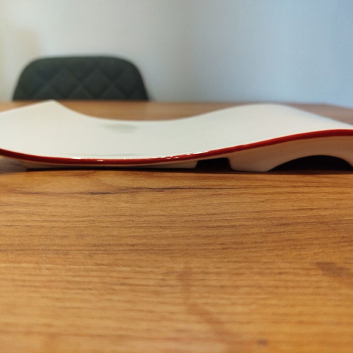 Designer serving platter with wave design, unused