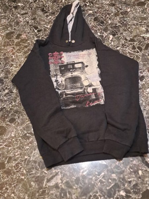 Sweatshirt with design used, size M, black