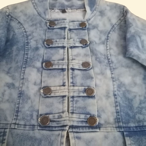 Denim jacket for girls, size 8-10 years, decorative metal buttons