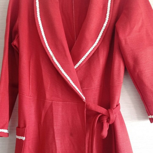 Winter robe used, brick red, size M/L