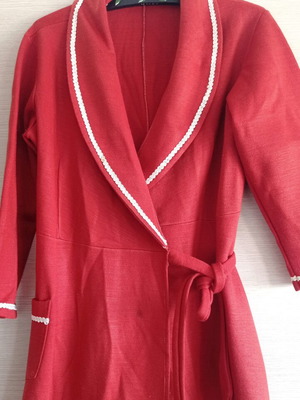 Winter robe used, brick red, size M/L