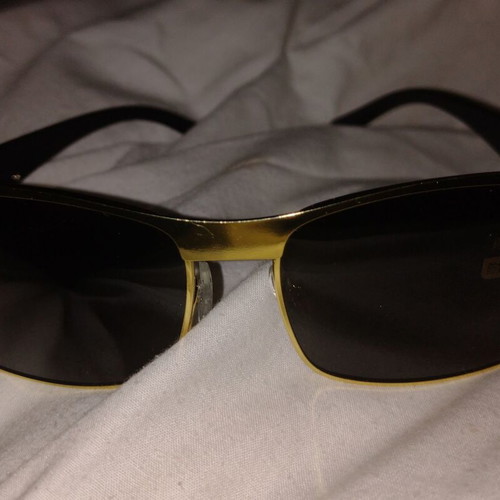 Polarized sunglasses new, men's, metal with yellow gold coating