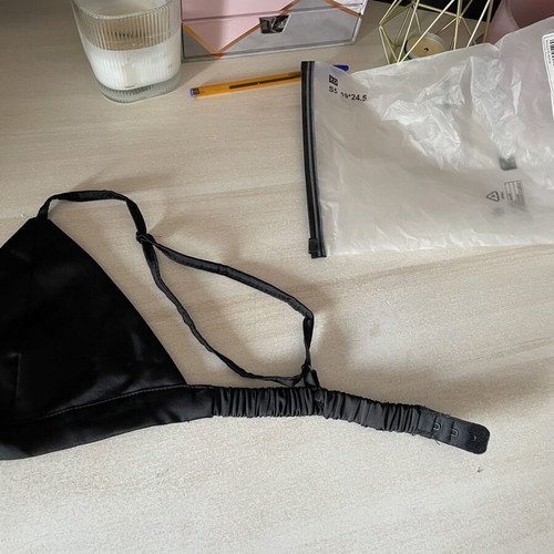 Shein black satin bustier top XS-S-M