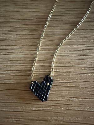 Heart Necklace stainless steel black and gold