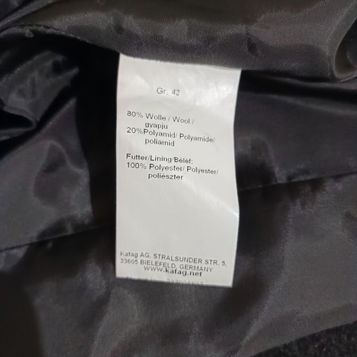 Katag wool women's coat new, classic line, black and gray