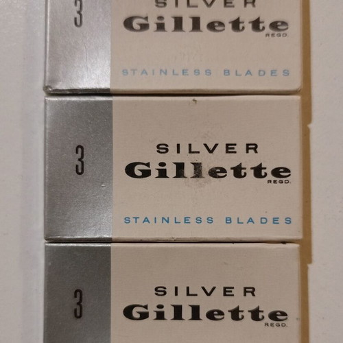 Ξυριστική μηχανή Gillette μεταχειρισμένη με 3 σφραγισμένα κουτιά λεπίδων Silver Gillette