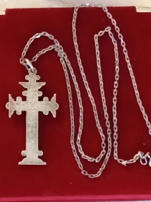 Silver cross 900 vintage with 925 chain used