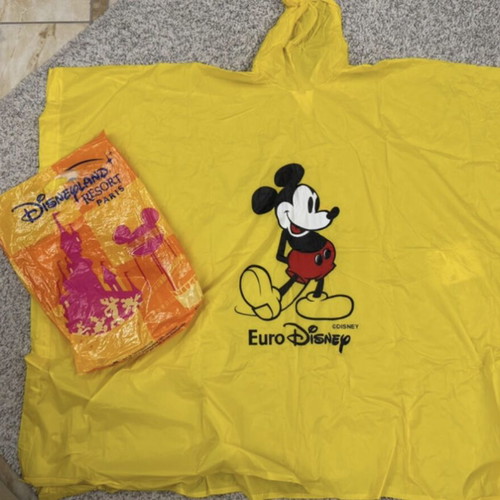 EuroDisney Adult Waterproof Poncho like new, yellow