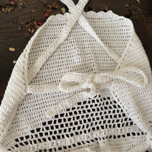 Handmade crochet top white new