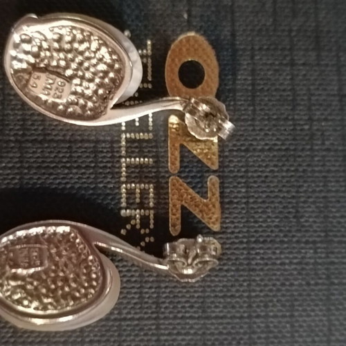 Ozze silver earrings with mother of pearl like new