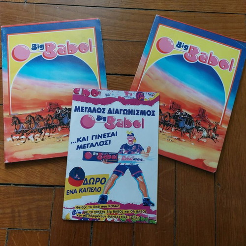 Big Babol old promotional items used, pack of 3 pieces